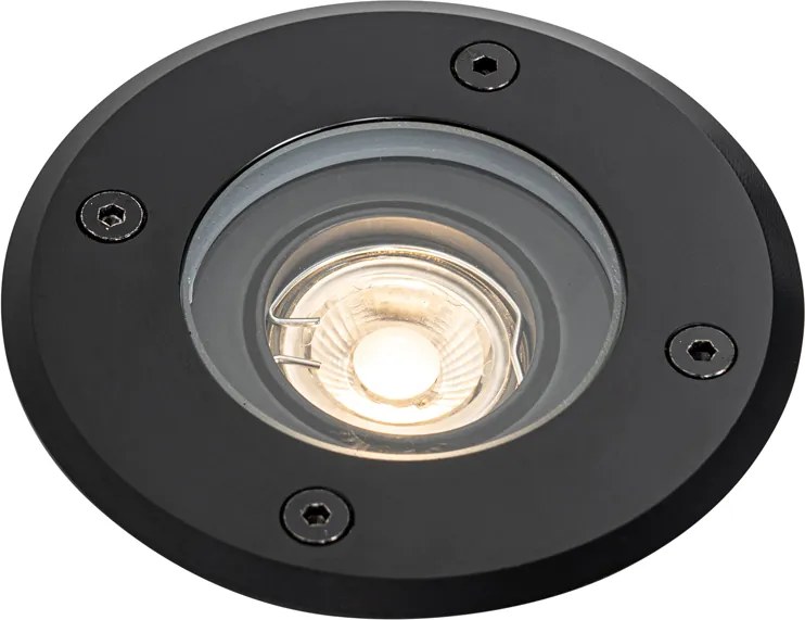 Модерен външен наземно прожектор черен 35 мм регулируем IP65 - Delux