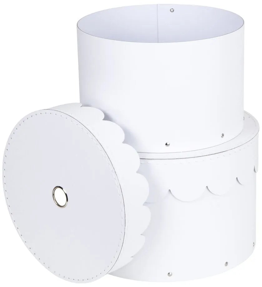 Бели картонени кутии за съхранение в комплект 2 бр. с капаци ø 26x17,5 cm Wilma Paper Laminate – Bigso