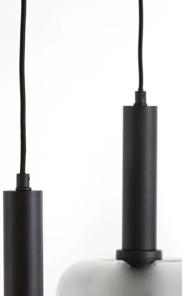 Черна лампа за таван със стъклен абажур 100x22 cm Lekar - Light &amp; Living