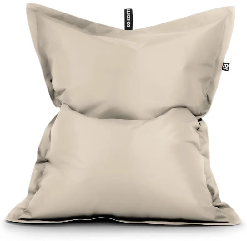 Бежов пуф от изкуствена кожа Pad L – So Soft?