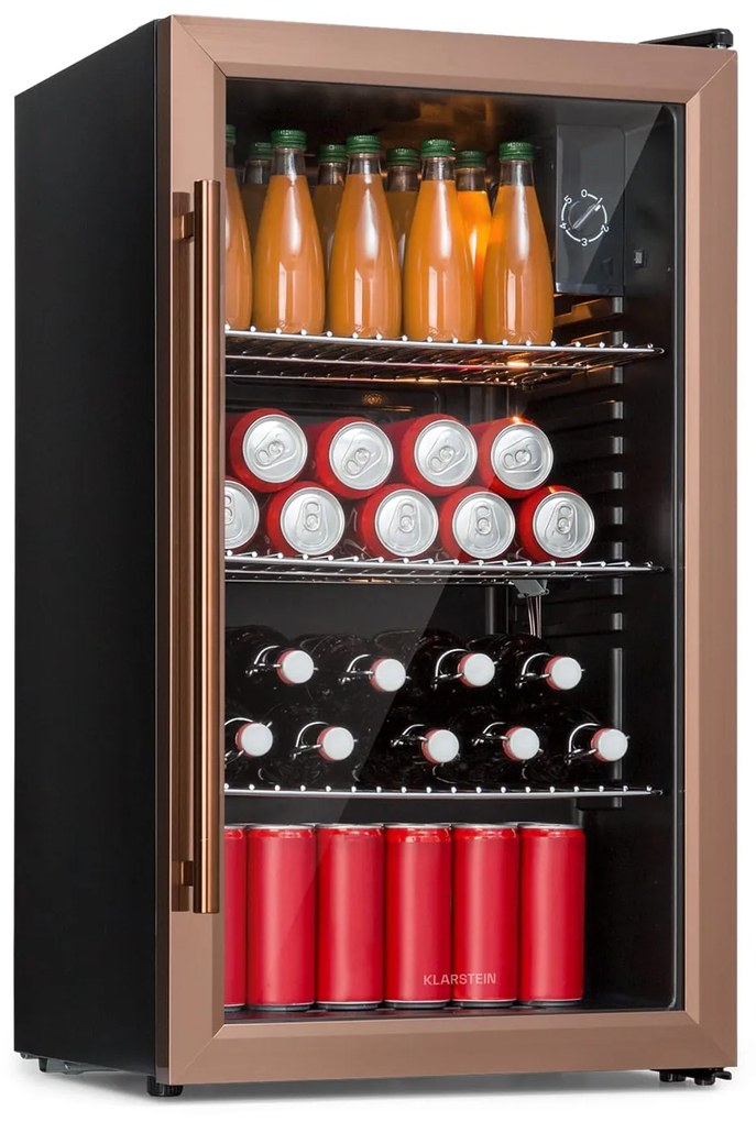 Klarstein Beersafe XXL, охладител, 80 литра, 3 рафта, панорамна стъклена врата