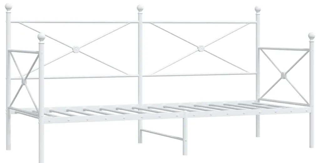 4104682 vidaXL Дневно легло без матрак Бяло 90x200 cm Стомана