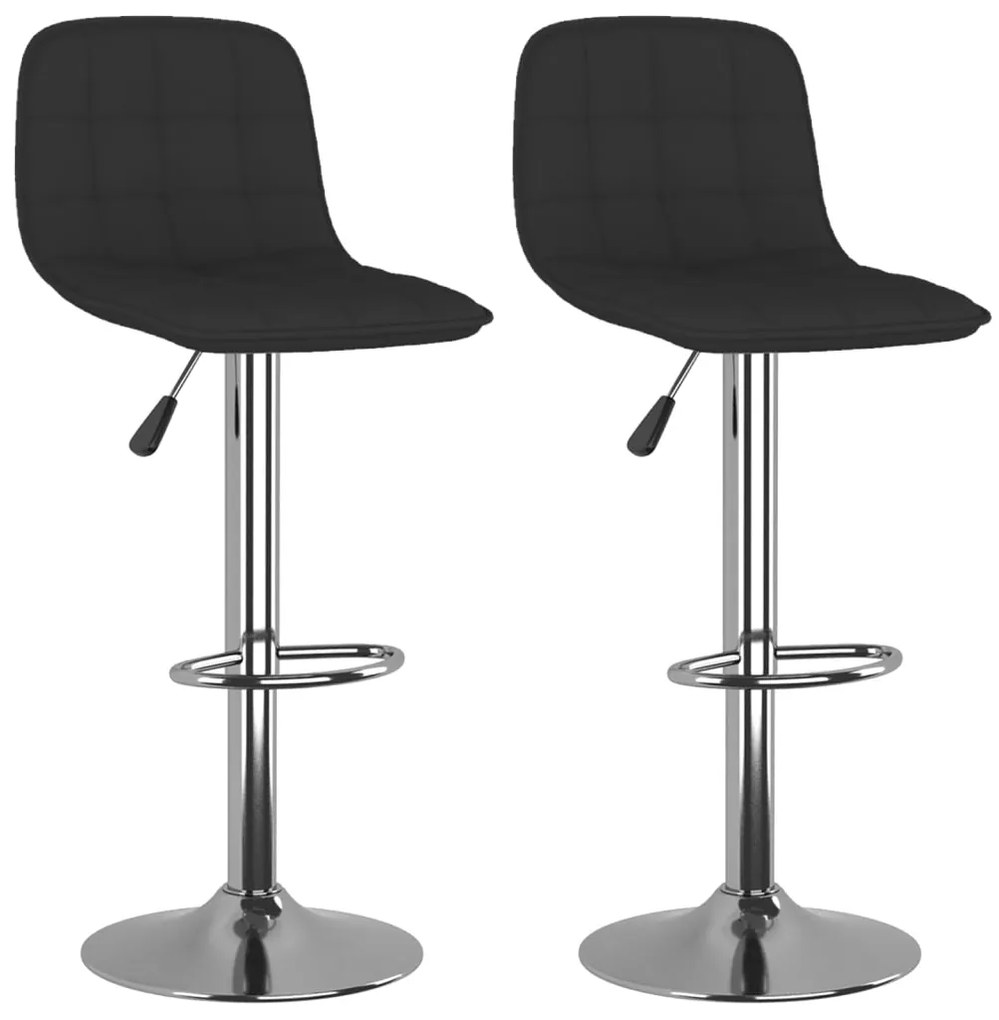 333951 vidaXL Бар табуретки, 2 бр, черни, текстил