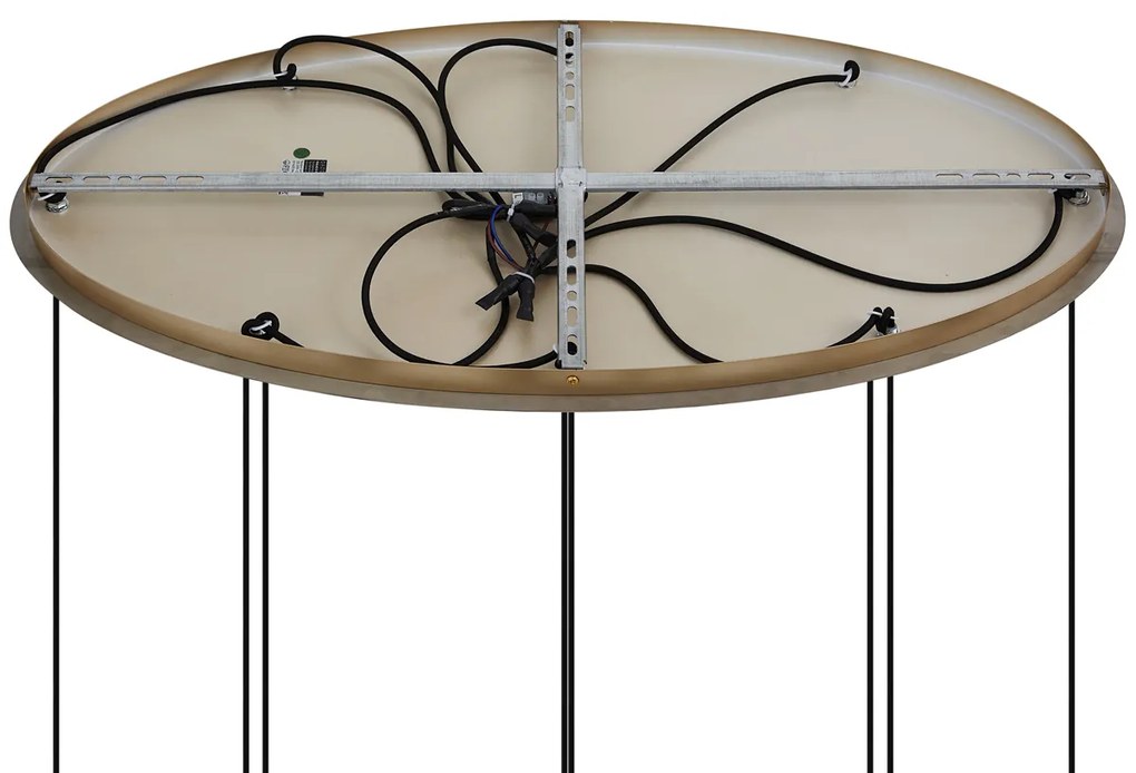 Арт Деко висяща лампа злато с опалово стъкло 9-лампи - Yani