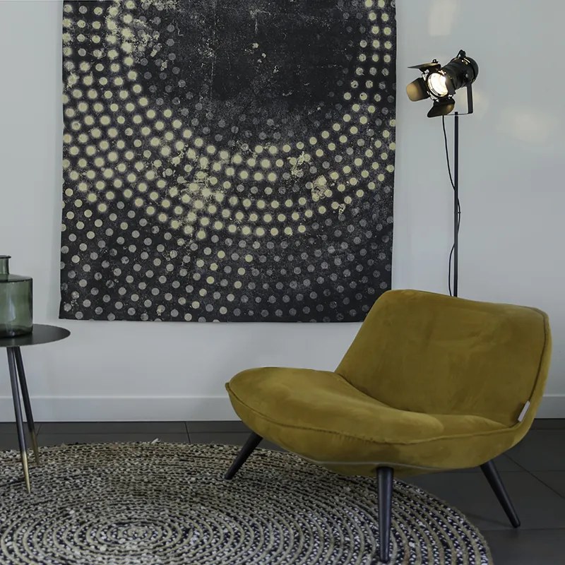 Индустриална подова лампа черна наклонена - Movie