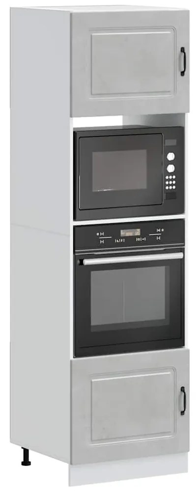 3315035 vidaXL Шкафове за фурна 2 бр Lucca, бетонно сив, инженерно дърво