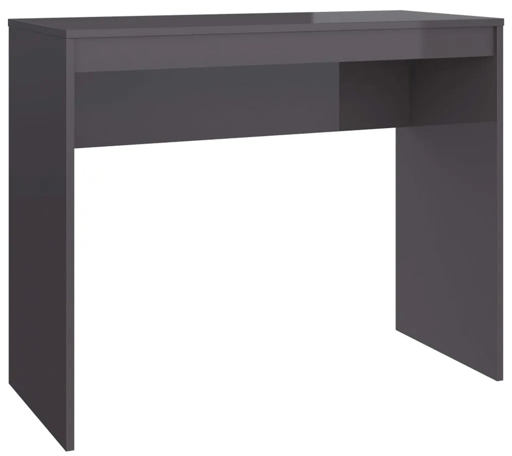 800386 vidaXL Бюро, сив гланц, 90x40x72 см, инженерно дърво