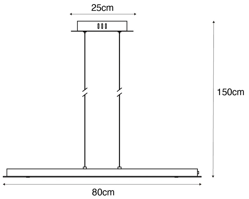 Висяща лампа от рустикално дърво с LED с допирен димер - Platina