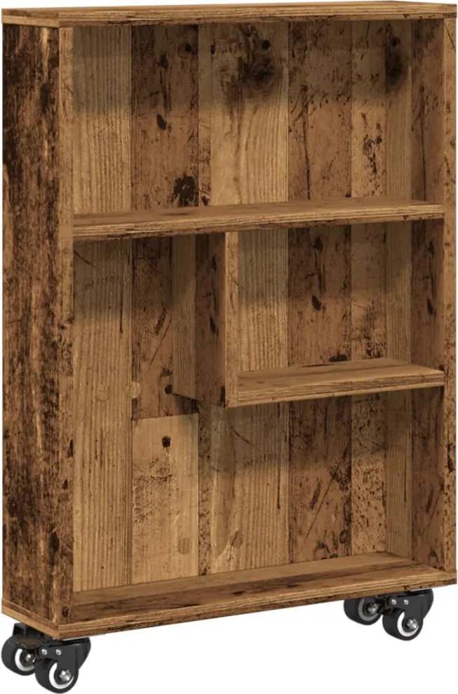 855230 vidaXL Тесен шкаф за съхранение старо дърво 48x13x68см инженерно дърво