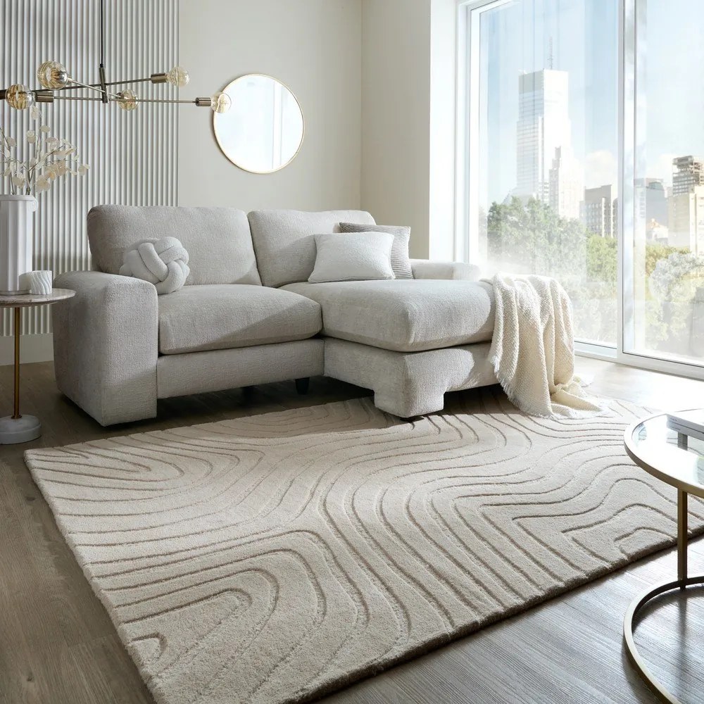 Кремав ръчно изработен вълнен килим 120x170 cm Mesmerise Natural – Flair Rugs