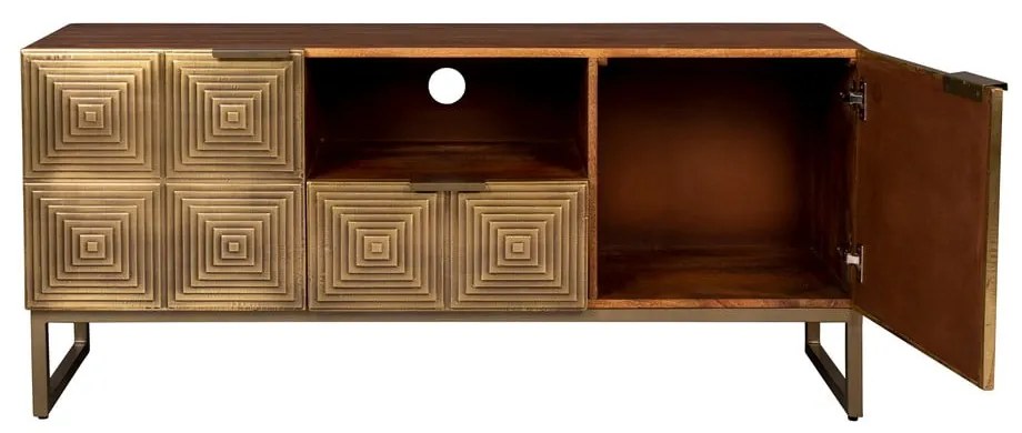 ТВ масичка от мангово дърво в златисто 40x60 cm Volan - Dutchbone