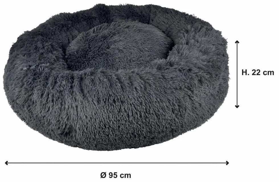Тъмносиво легло за куче ø 95 cm – Love Story