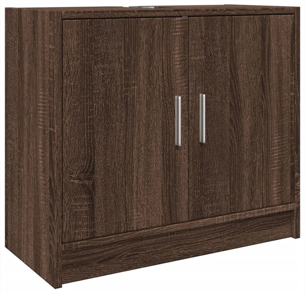 848100 vidaXL Долен шкаф за мивка, кафяв дъб, 63x29x55 см, инженерно дърво