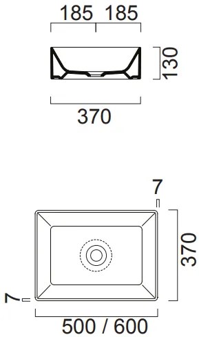 Мивка Kube-x GSI white-Length 60 cm