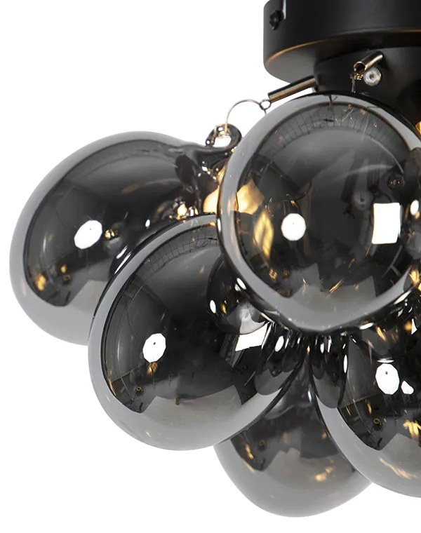 Интелигентна таванна лампа черна с димно стъкло 3 светлини вкл. 3 WiFi G9 - Uvas