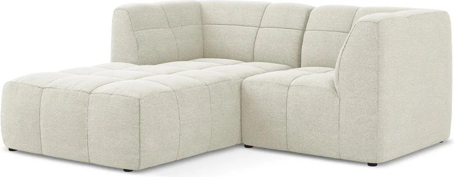 Бежов ъглов диван от прежда с примки от букле (ляв ъгъл) Aloha – Makamii