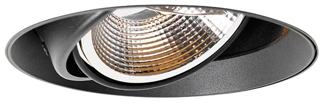 Модерен вграден прожектор черен GU10 AR111 кръгъл без рамка - Oneon