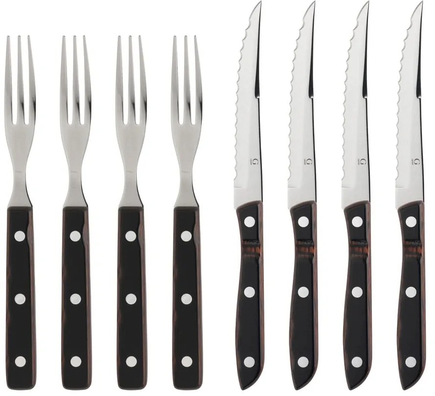 Черно-сребристи прибори за хранене от неръждаема стомана 8 бр. Old Farmer Classic – Gense