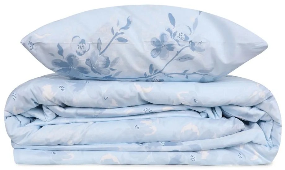 Светлосиньо единично спално бельо от памук Renforcé 140x200 cm Elena – Mijolnir