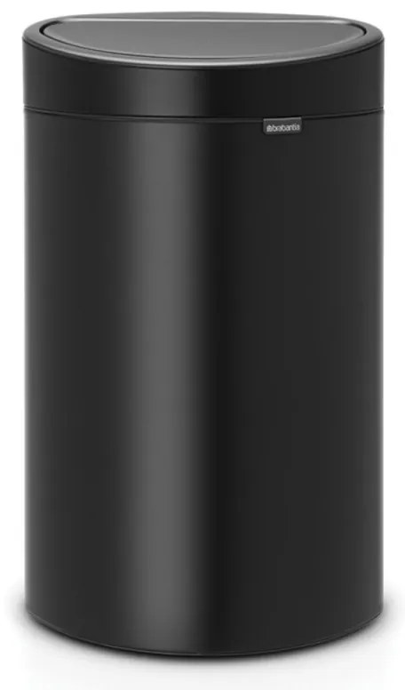 Кош за боклук Brabantia Touch Bin New 649733, 40 л, Безшумно и плавно затваряне, Плосък гръб, Черен