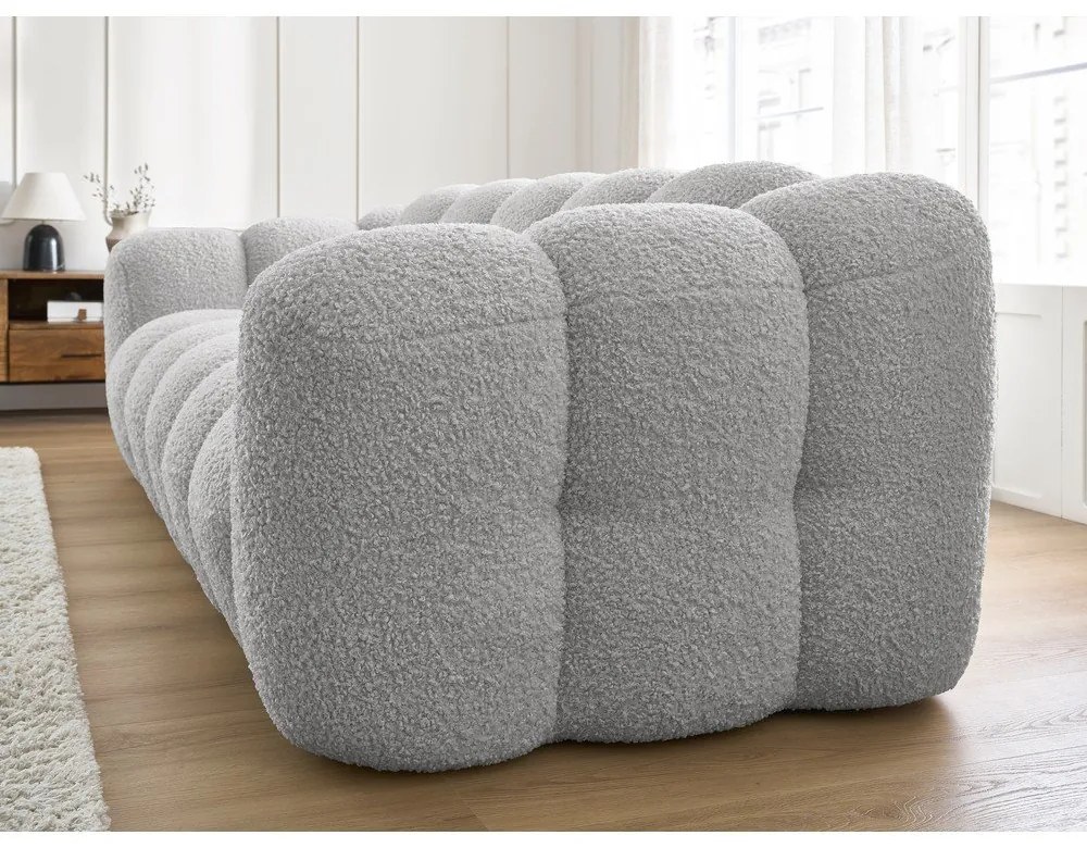 Светлосив диван от прежда с примки от букле 232 cm Hippolyte – Bobochic Paris
