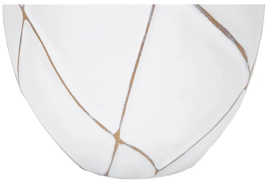 Настолна лампа с текстилен абажур в бяло и кремаво (височина 60 cm) Lines - Mauro Ferretti