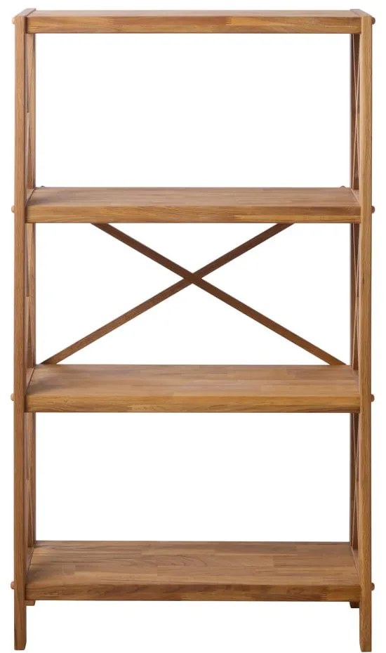 Стелаж от масивен дъб в естествен цвят 70x124 cm X-Shelf – Unique Furniture