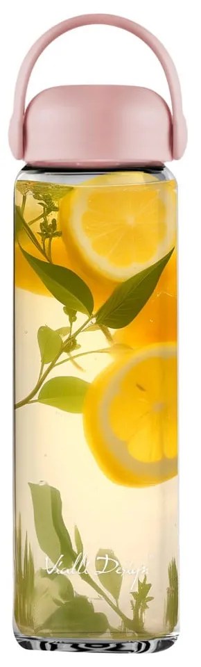 Розова стъклена бутилка 540 ml Fuori – Vialli Design