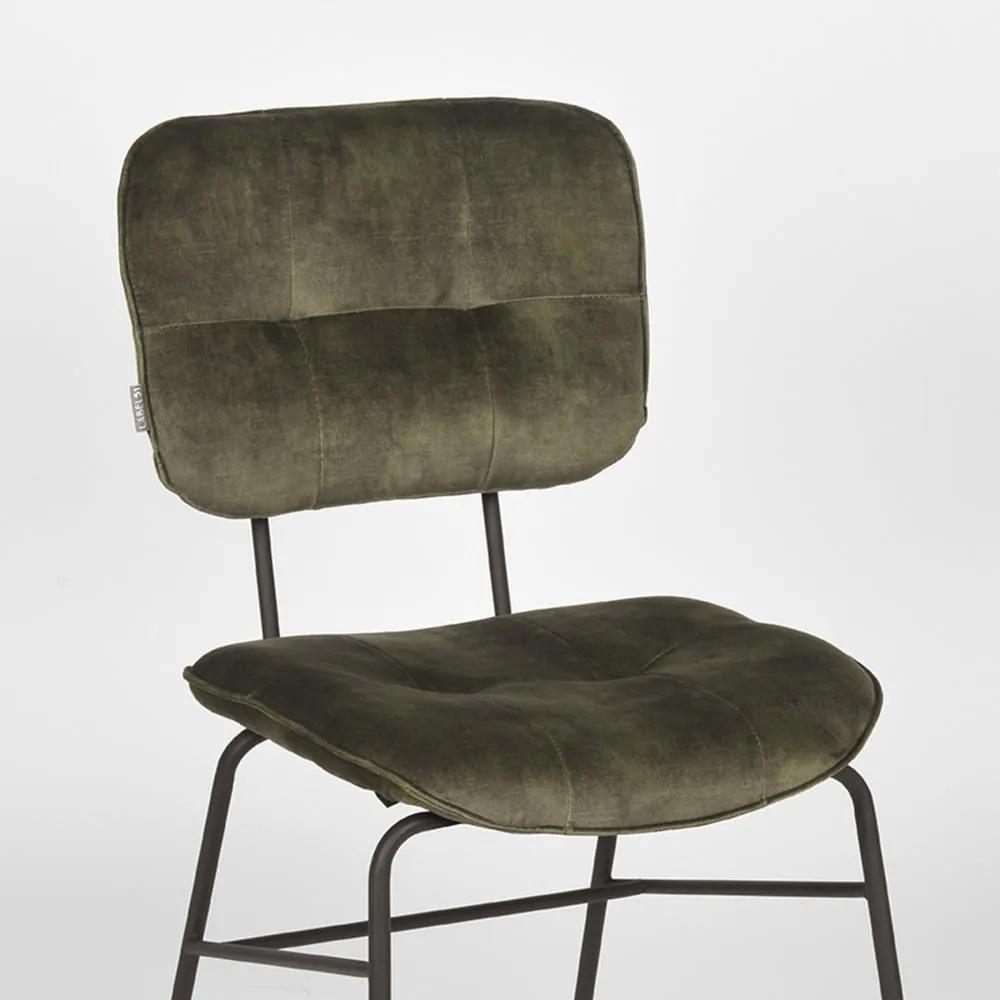 Кадифени трапезни столове в цвят каки в комплект от 2 броя Dez - LABEL51