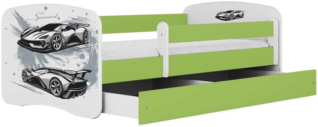 Детско легло Babydreams Cartoon-Prasino-180 x 80-Auto