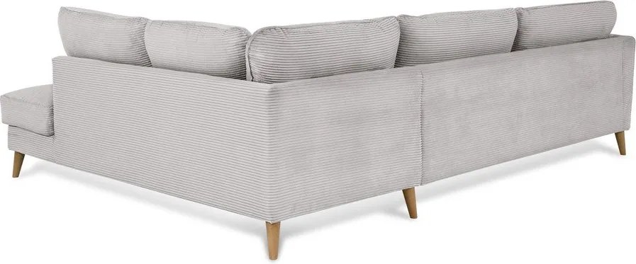 Светлосив ъглов диван от рипсено кадифе (десен ъгъл) Paris – Scandic