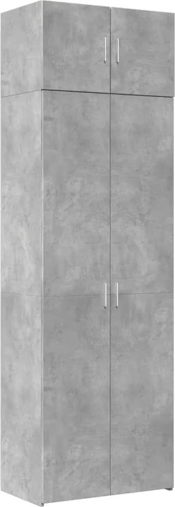 3281325 vidaXL Шкаф за съхранение бетонно сив 70x42,5x225 см инженерно дърво