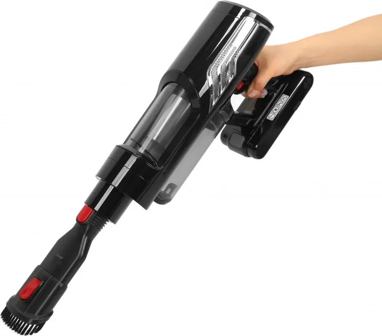 Втора ръка: Акумулаторна прахосмукачка Oliver Voltz OV51001Q, 250W, Li-ion 2200 mAh, 3 скорости, 0.6 l, 25 kPa, Сензорен екран, Черен