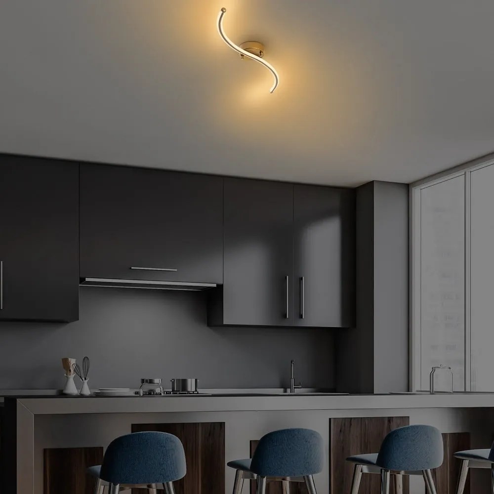 LED осветително тяло за таван в златист цвят 10x67 cm Yilan – Opviq lights