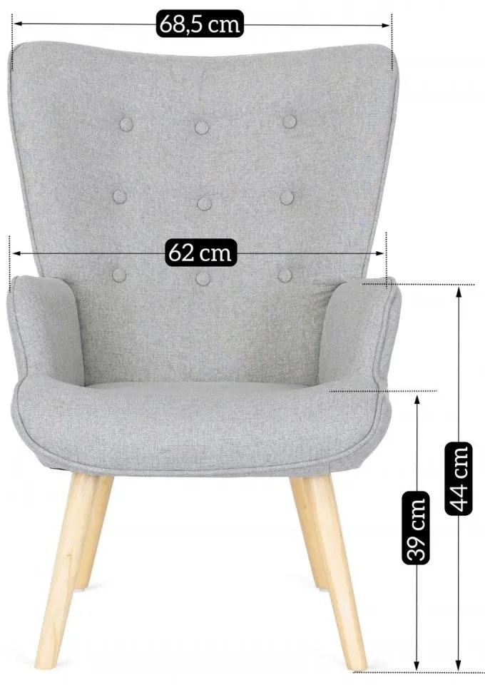 Релаксиращ фотьойл с подложка за крака LOZANO 2 - сив