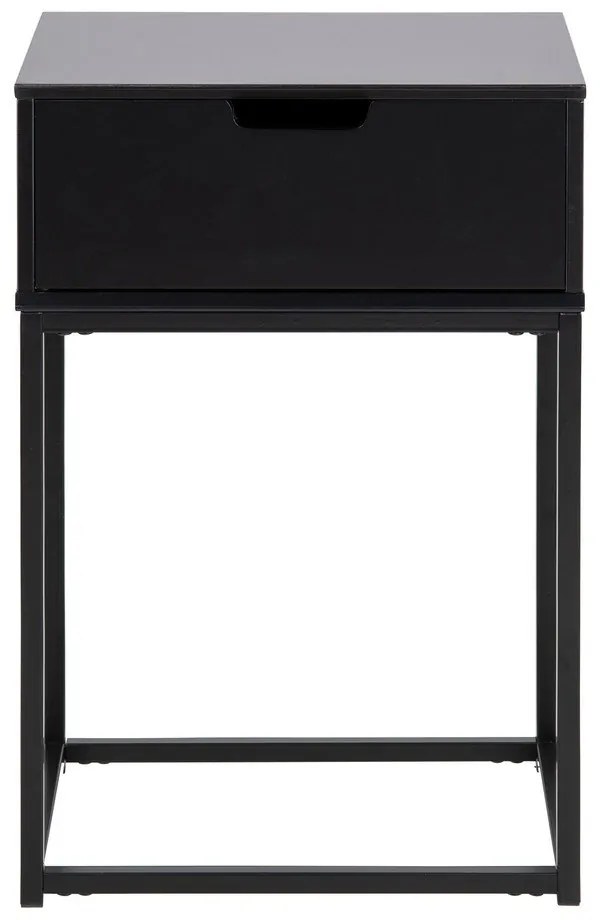 Черно нощно шкафче Mitra - Actona