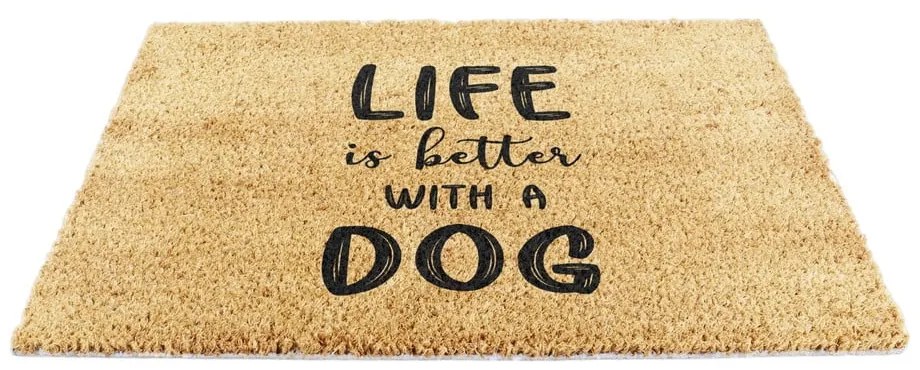 Изтривалка от кокосови влакна 60x90 cm Life Is Better With a Dog – Artsy Doormats