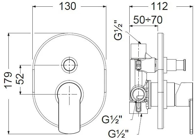 стена смесител за кран с дефлектор Armando Vicario Glam