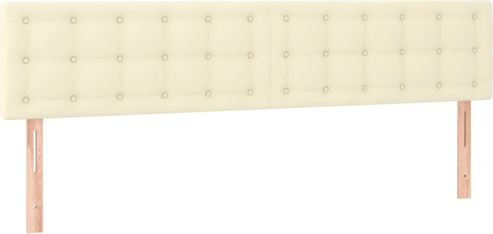 346506 vidaXL Горни табли за легло 2 бр кремави 90x5x78/88 см,изкуствена кожа