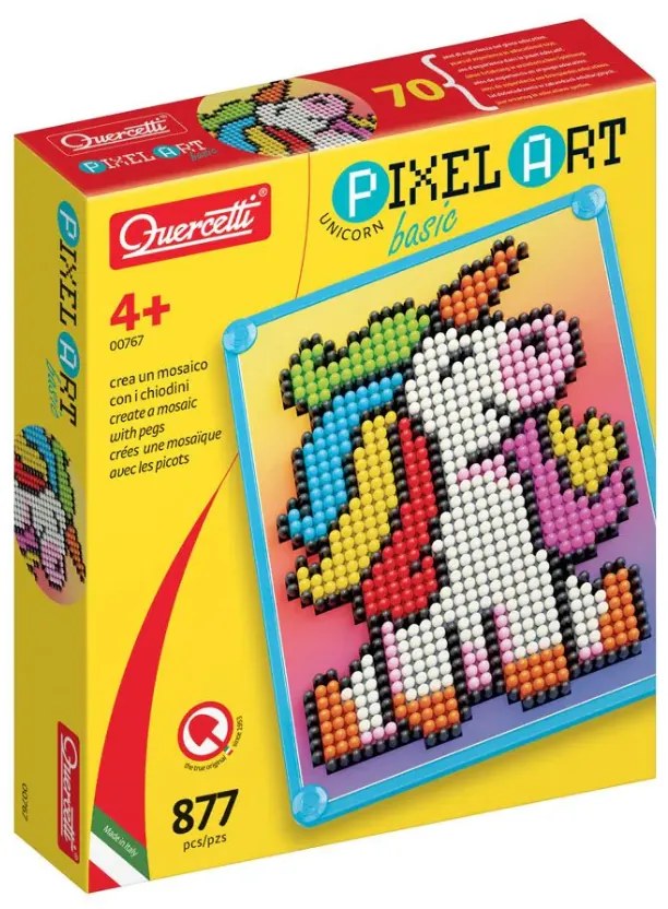 Quercetti - Мозайка дребни части PIXEL ART Еднорог