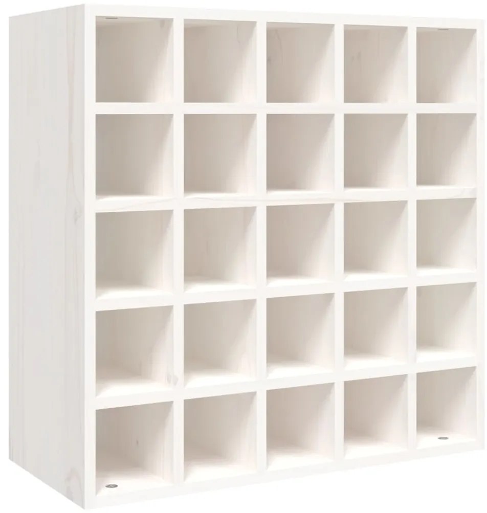 821538 vidaXL Шкаф за вино, бял, 56x25x56 см, масивна дървесина, бор