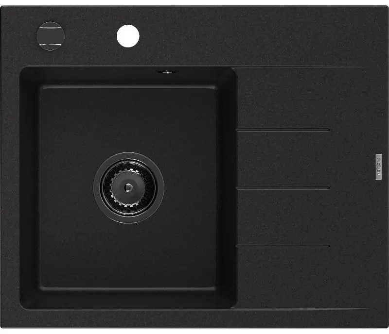 Mexen Ben гранитна кухненска мивка с една камера с извод, лява 600 x 500 мм,