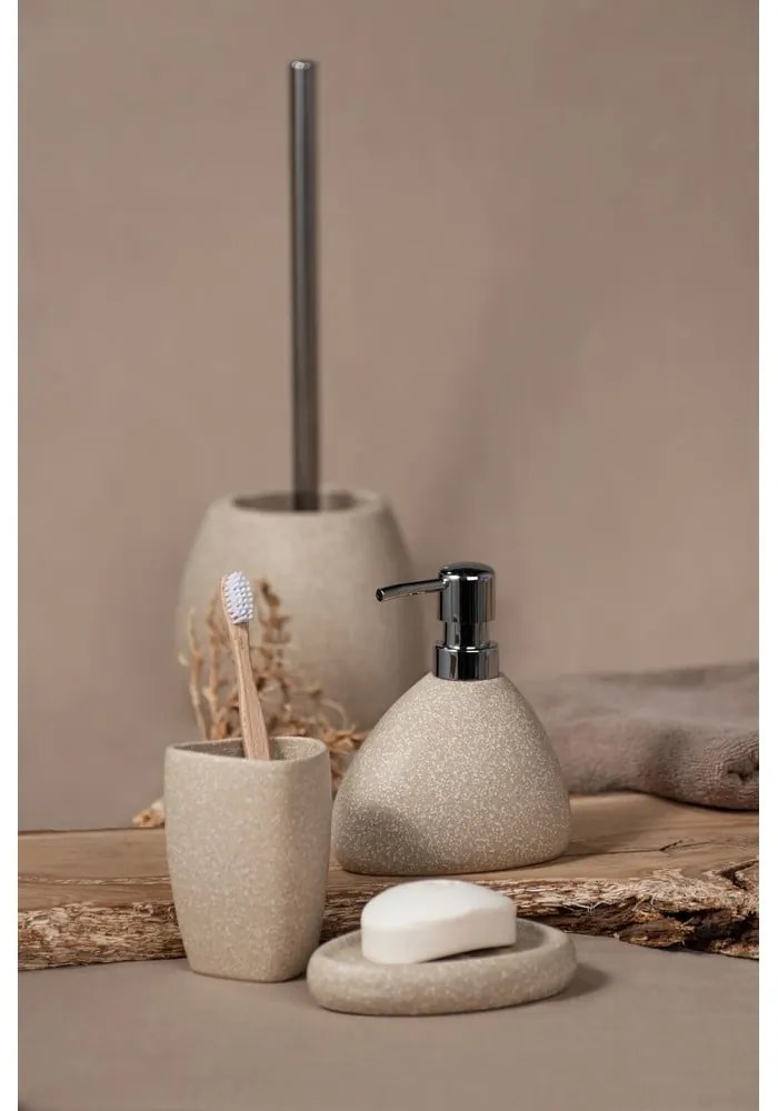 Бежова керамична четка за тоалетна Pion - Wenko