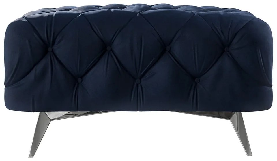 Тъмносиня кадифена табуретка Chelsea – Ropez