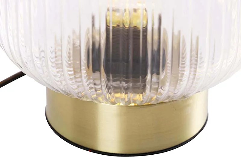 Арт Деко настолна лампа месинг със стъкло - Karel