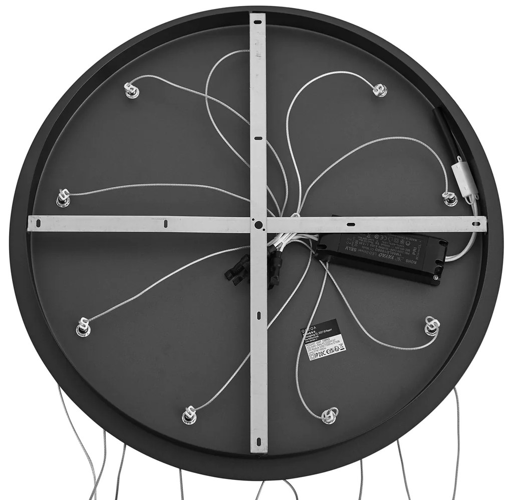 Дизайнерска висяща лампа черна 9-лампи вкл. LED 3-степенно димиране - Vide Anella