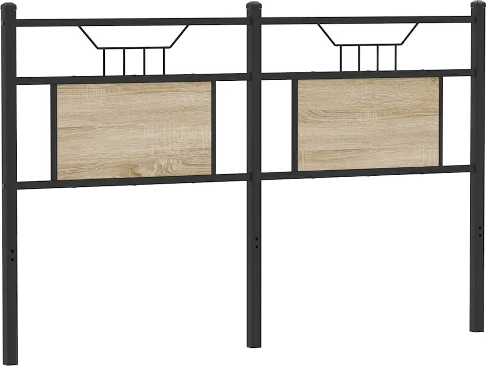 4106825 vidaXL Резервна табла за легло Дъб Сонома 140 cm Изработена дървесина и стомана