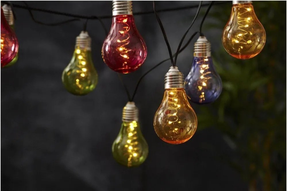 Цветна слънчева LED светлинна верига, подходяща за използване на открито, с дължина 1,9 м Glow - Star Trading