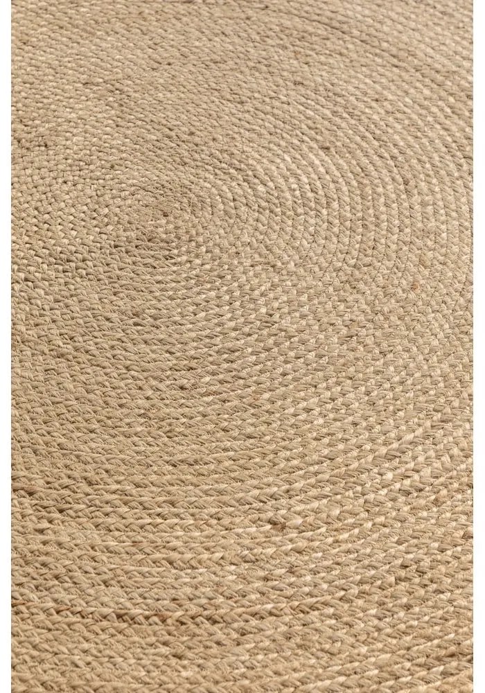 Двустранен ютен кръгъл килим в естествен цвят ø 100 cm Braided Ivory – Hanse Home