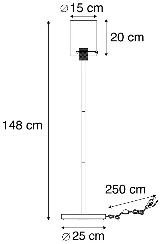Дизайнерски подов аплик черен с опушено стъкло - Dome